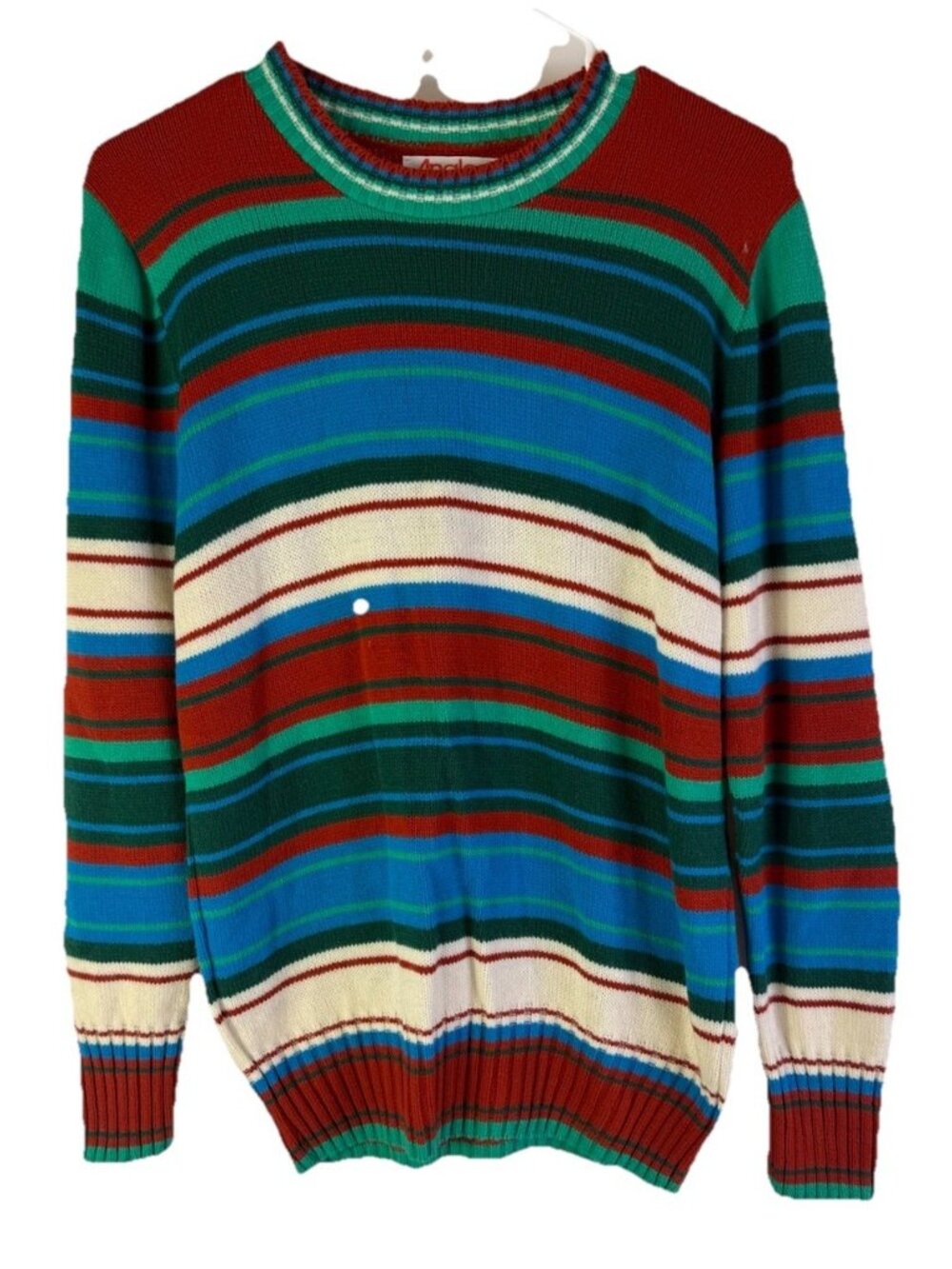 Vintage 70s Sweater Streetwear Rainbow Stripe Lightweight Crewneck